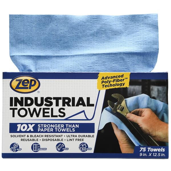 ZEP 9 in. W x 12.5 in. L Blue Industrial Towels
