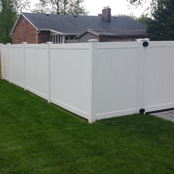 Weatherables - Pembroke 6 ft. H x 8 ft. W White Vinyl Privacy Fence Panel Kit
