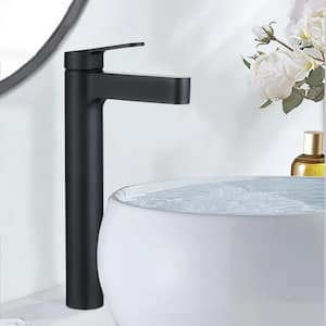 Boger Single-Handle Single-Hole Bathroom Faucet with Pop-Up Drain in Matte Black