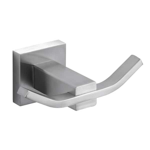 Brushed Nickel J-Hook Double Robe/Towel Hook in Stainless Steel