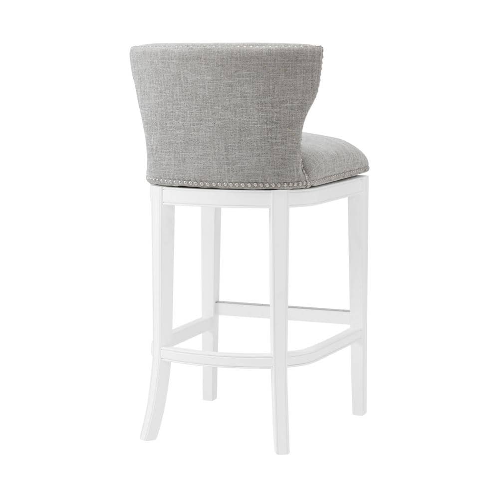 Miranda White Wood Swivel Bar Height Bar Stools - Set of 2