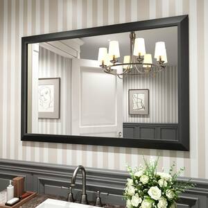 48 in. W x 32 in. H Rectangular Aluminum Alloy Framed and Tempered Glass Wall Bathroom Vanity Mirror in Matte Black
