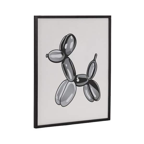 Kate and Laurel Gallery Black Bubble Balloon Dog Animal by The Creative Bunch Studio Black Framed Art Print 16 in. x 20 in.