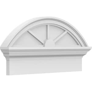 2-3/4 in. x 24 in. x 12-7/8 in. Segment Arch 3-Spoke Architectural Grade PVC Combination Pediment Moulding