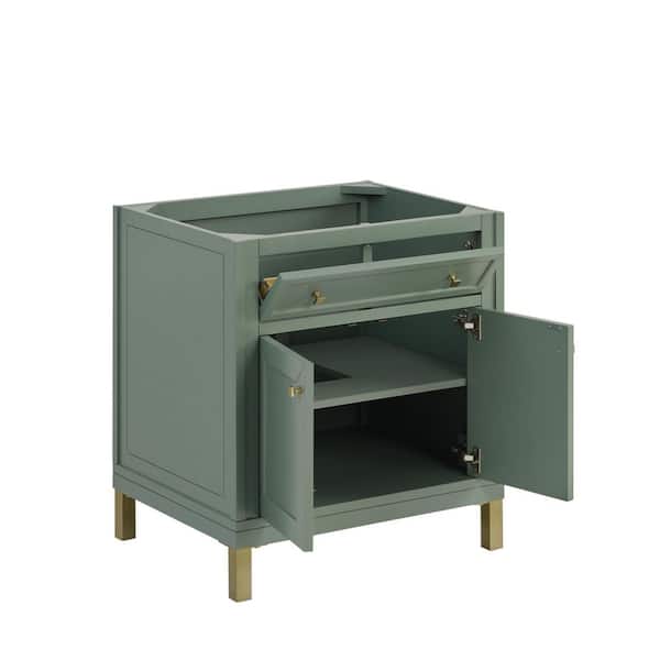 Chicago 29.9 in. W x 23.3 in. D x 32.6 in. H Single Bath Vanity Cabinet Without Top in Smokey Celadon