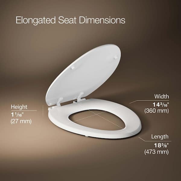 KOHLER Ridgewood Elongated Closed Front Toilet Seat in White