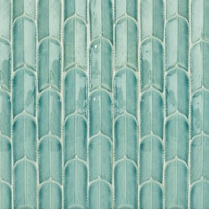 Arrow Green 12.75 in. x 12.8 in. Polished Ceramic Mosaic Tile (1.13 sq. ft./Sheet)