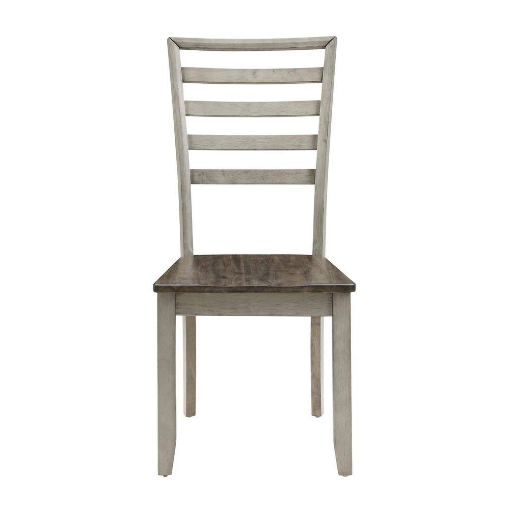 Smoky Honey Gray Ladderback Wood Side Chair Set