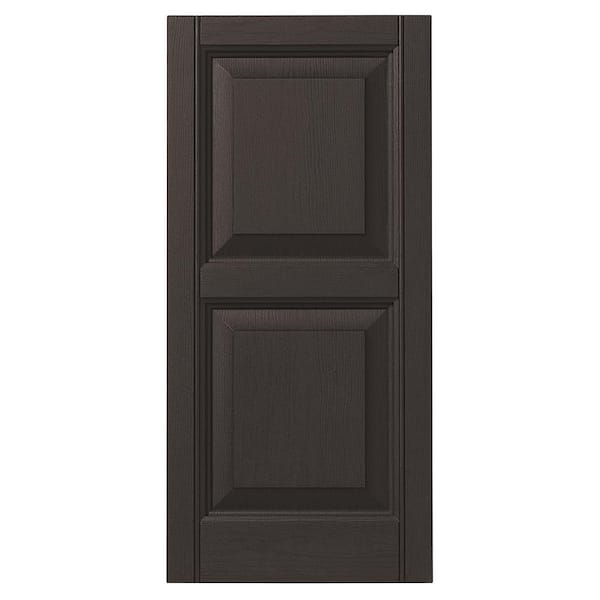 Ply Gem 15 in. x 39 in. Raised Panel Polypropylene Shutters Pair in Brown