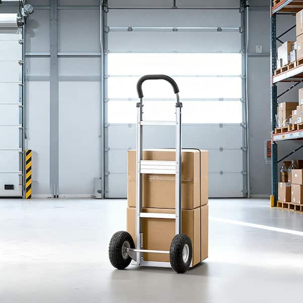 Hand Truck, 500 lbs. Load Capacity, Heavy-Duty Hand Truck Dolly with Non-Slip Wheels & Handle, Aluminum Alloy