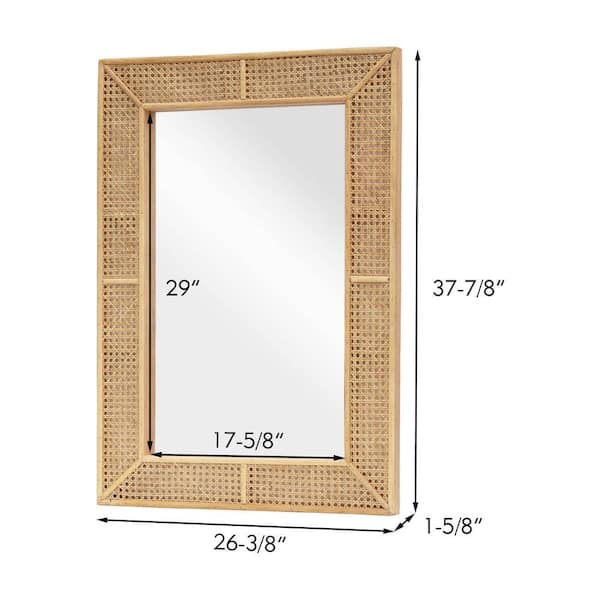PARISLOFT 37.875 in. H x 26.375 in. W Rectangular Rattan Framed