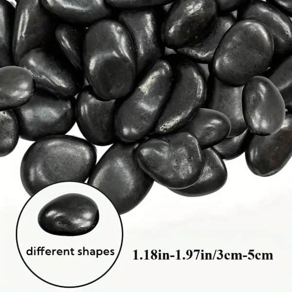 Huluwat Black 1-3 in. Polished Decorative Garden Stone for