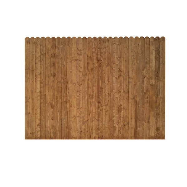 Suntrellis 6 ft. x 8 ft. Sienna Pressure Treated Dog Eared Wood Fence Panel