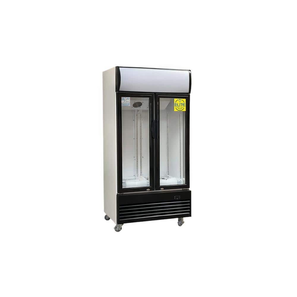 35.2 in. 14.13 cu. ft. Auto/Cycle Defrost 2-Glass Door Commercial Upright Refrigerator EG400F in Black