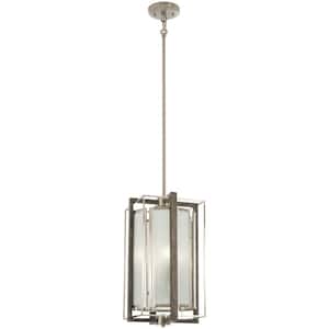 Tyson's Gate 4-Light Brushed Nickel with Shale Wood Pendant