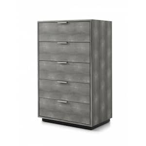 Valerie Gray 5 Drawers 29.5 in Chest of Drawers
