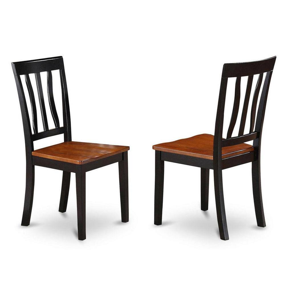 Black and Cherry Oval Wood Dining Set with 6 High Back Armless Chairs