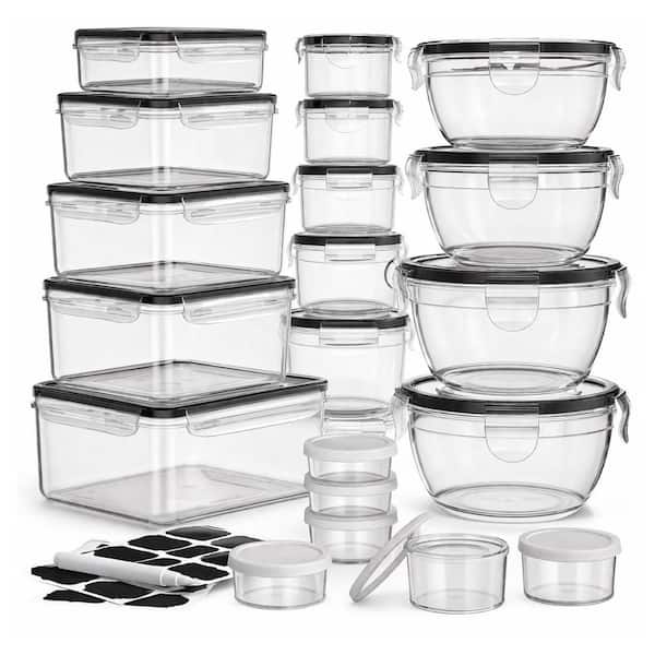 20-Piece Airtight Leakproof Plastic Food Storage Containers Set Microwave Dishwasher Safe Stackable with Lids