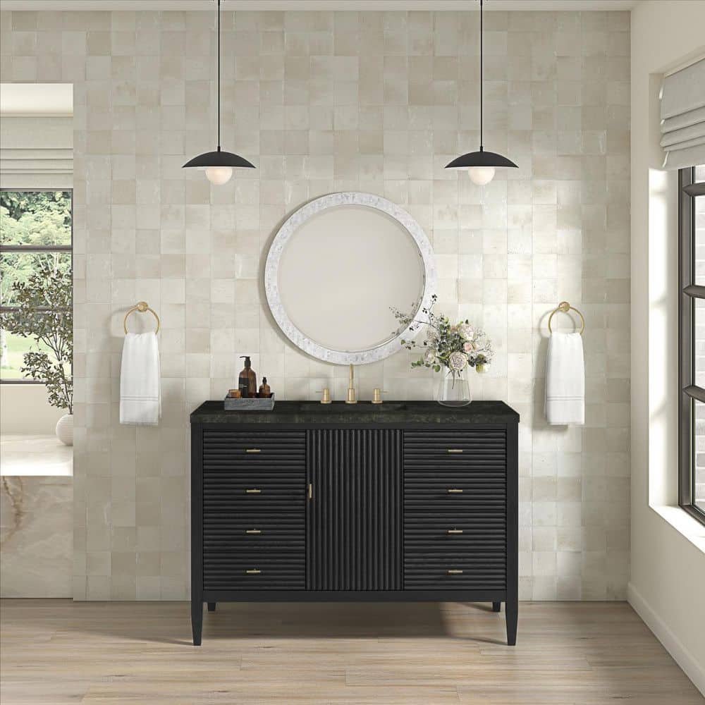 Myrrin 48.0 in. Single Bath Vanity in Carbon Oak with Phantome Engineered Composite Top price history on PriceWatchPro