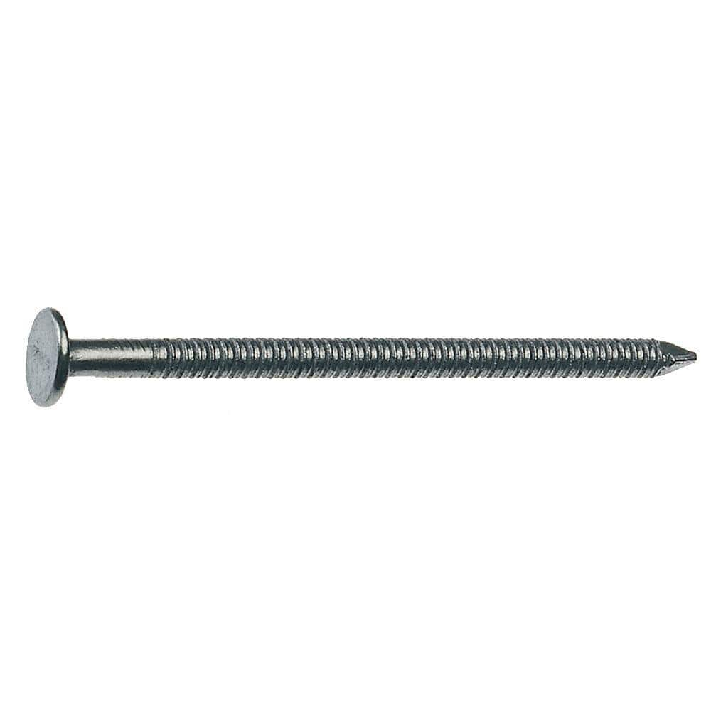 #12-1/2 x 2 in. Bright Steel Broad Head Ring Shank Underlayment Nails 1 lb. Box -  Grip-Rite, 2ATUL1