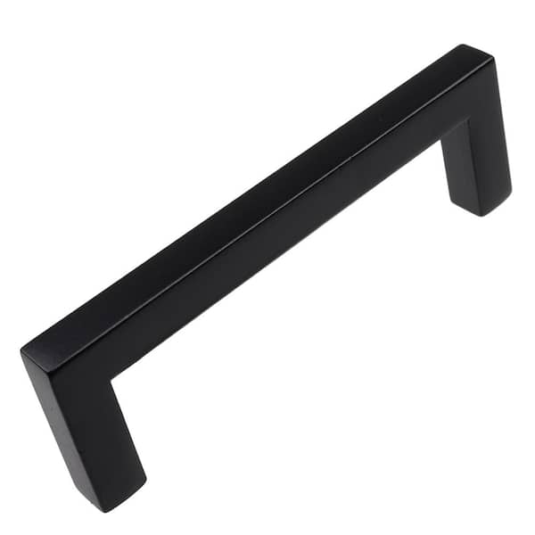 GlideRite 3-3/4 in. Matte Black Solid Square Cabinet Bar Drawer Pulls (10-Pack)