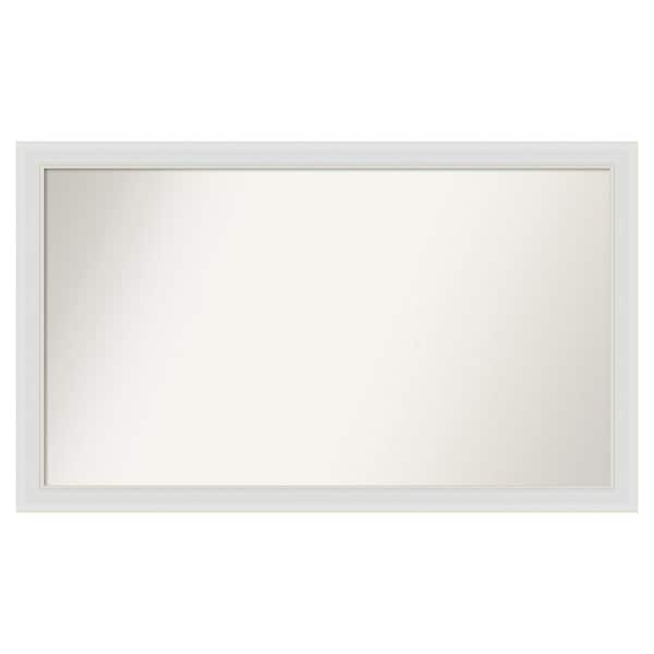 Amanti Art Flair Soft White Narrow 50 in. x 30 in. Custom Non-Beveled Satin Recyled Polystyrene Bathroom Vanity Wall Mirror