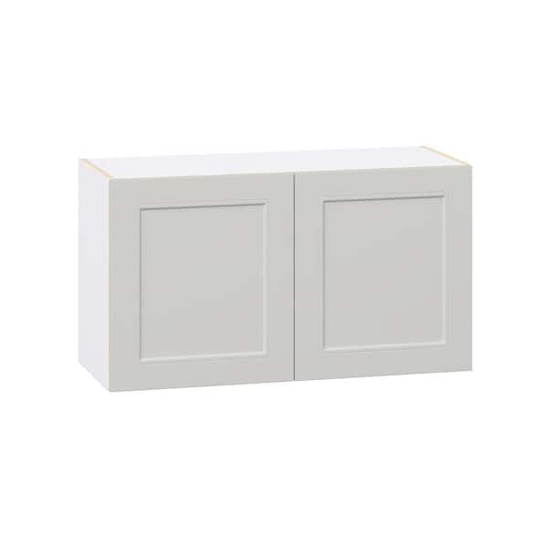 J COLLECTION Galveston 36 in. W x 14 in. D x 20 in. H Assembled Shaker Wall Bridge Kitchen Cabinet in Light Grey