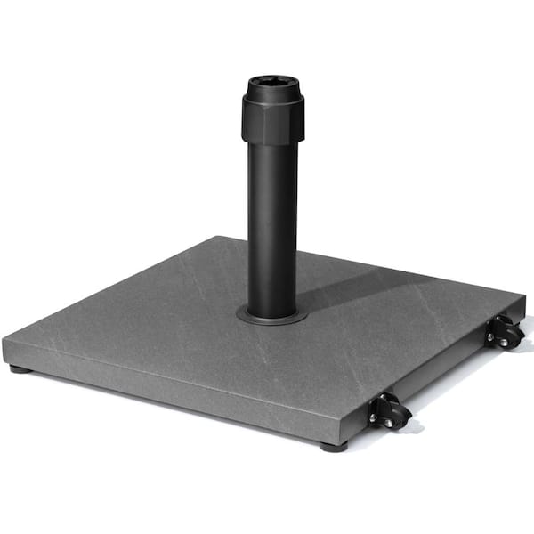45 lb Patio Umbrella Base Heavy Duty with Wheels Grey 1-Piece