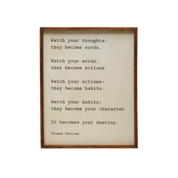 Storied Home Watch Your Thoughts... Wood Decorative Sign