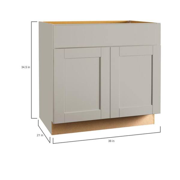 Hampton Bay Shaker Assembled 36 X 34 5 21 In Bathroom Vanity Base Cabinet Dove Gray Kvsb36 Sdv The Home Depot Hampton Bay Shaker Assembled 36 X 34 5, 21 Inch Vanity Base