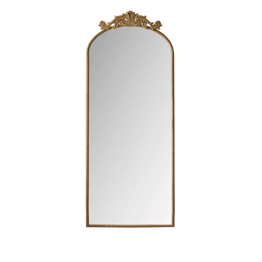 Bronze 24 in. W x 58 in. H Arched Wall Mounted Full Body Mirror, Vintage Or