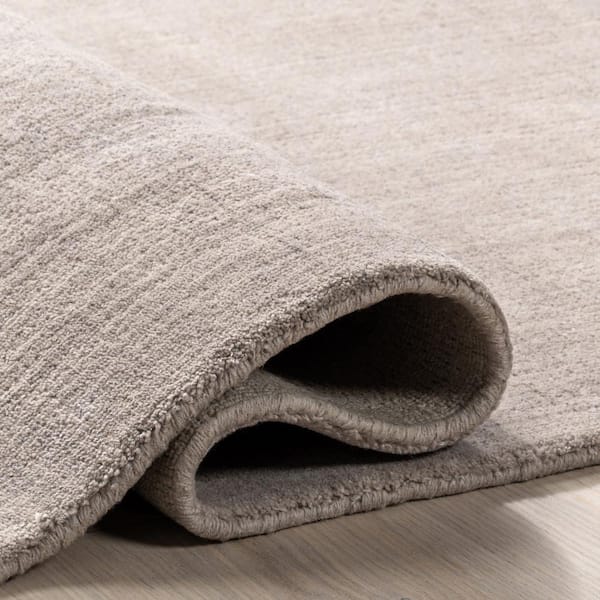 RUGS USA Arrel Speckled Wool-Blend Dove Grey 9 ft. x 12 ft