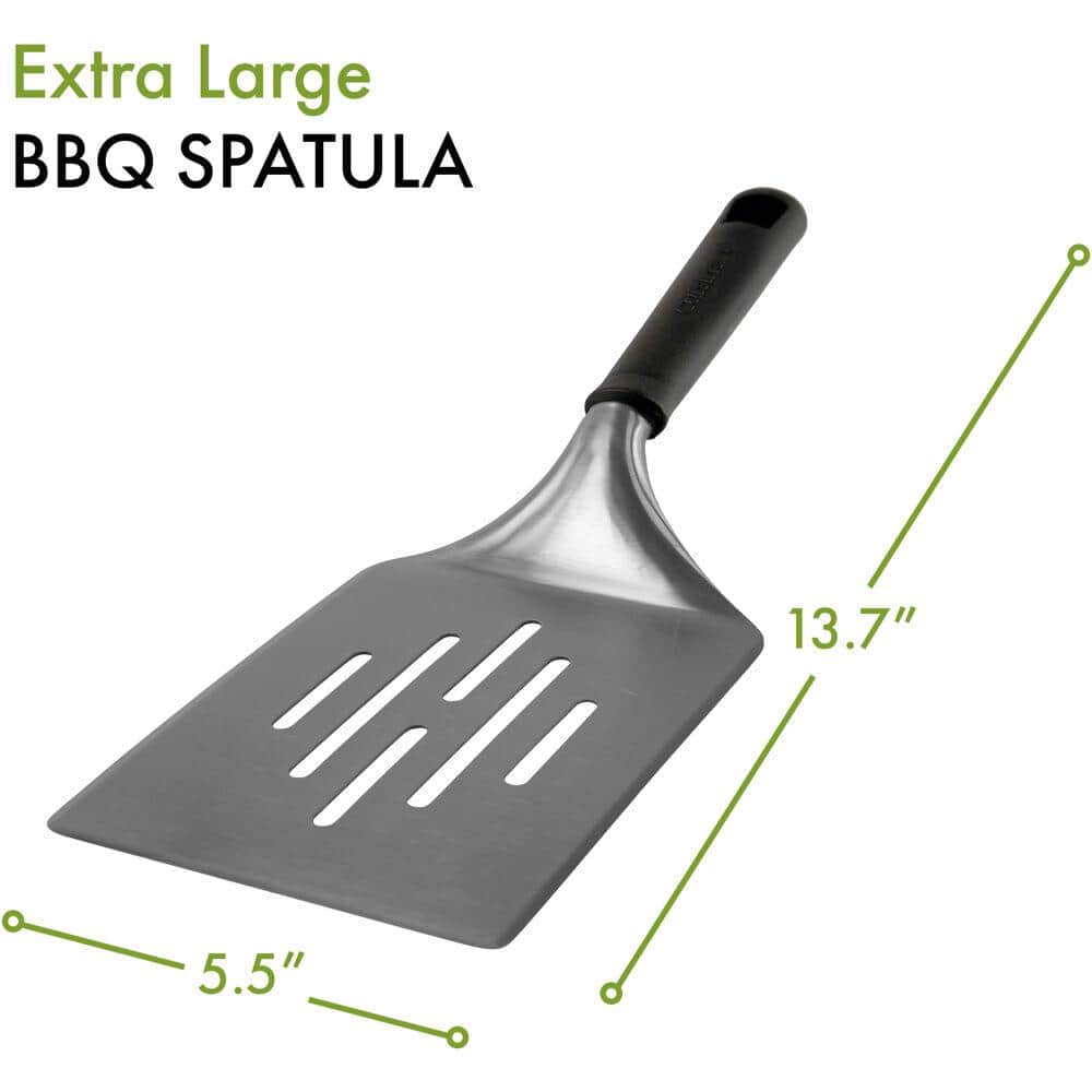 Extra Large Stainless Steel BBQ Spatula with Black Handle