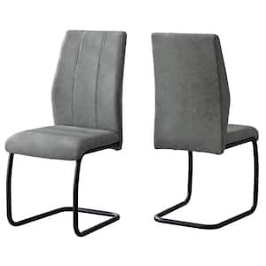 Jasmine Grey, black Fabric Cushioned Parsons Chair Set of 2
