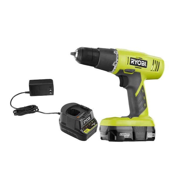 RYOBI 18-Volt ONE+ Lithium-Ion Cordless 3/8 in. Drill/Driver Kit with 1.3 Ah Battery and Charger