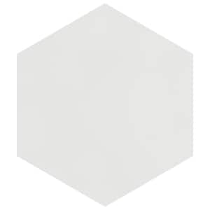 Textile Hex White 8-5/8 in. x 9-7/8 in. Porcelain Floor and Wall Tile (11.56 sq. ft. / case)