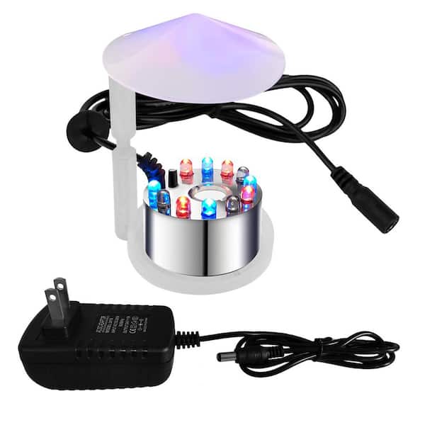 12-Watt LED Mister Fogger Water Fountain Pond Fog Machine Atomizer Air Humidifier with 7.0 ft Cable for Halloween Decor