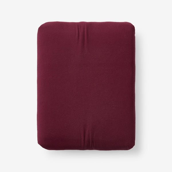 The Company Store Legends Hotel Merlot Velvet Flannel Twin XL Fitted Sheet