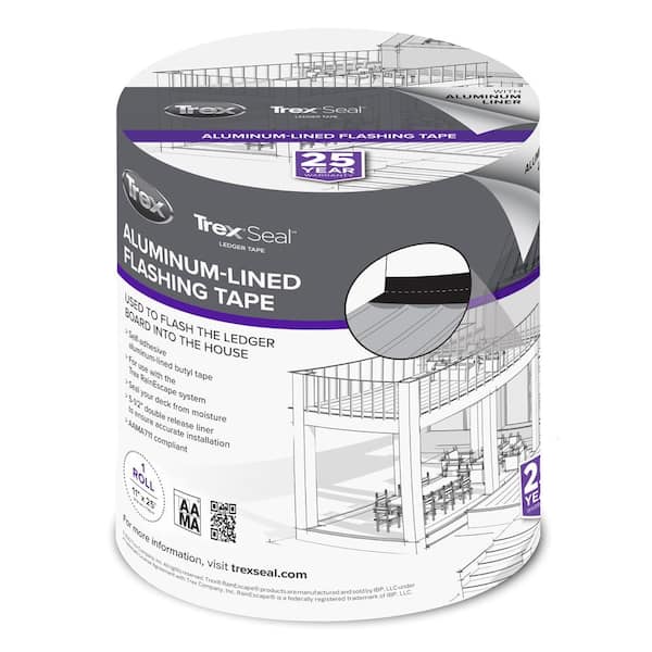 Trex RainEscape Trex 11 in. x 50 ft. Ledger Tape Self-Adhesive Butyl Tape with Aluminum Liner