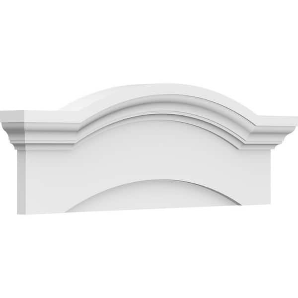 Ekena Millwork 30 in. W x 10-1/2 in. H x 2-3/4 in. P Eyebrow Signature Urethane Pediment, Primed Tan