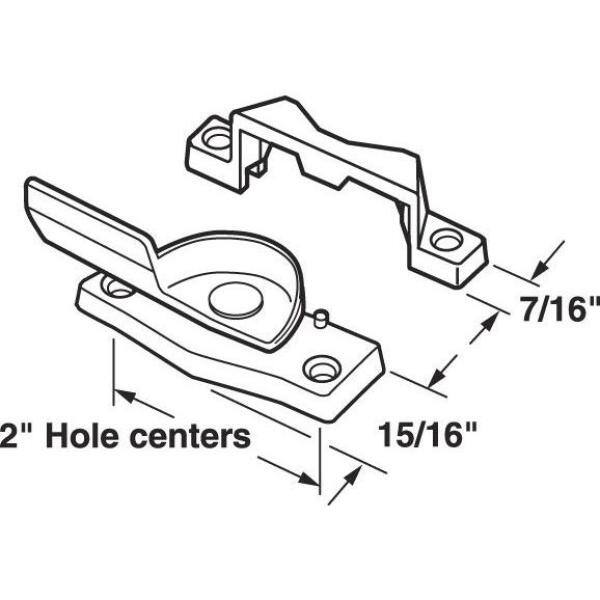 Prime-Line MP2532 Serrure Universelle Pour Fenêtre à Came, Noir Moulé