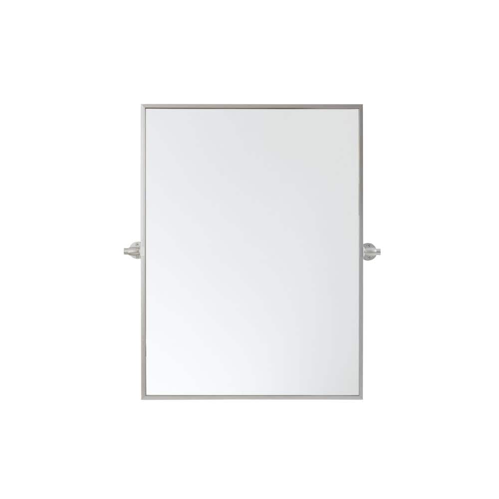 Timeless Home 24 in. W x 32 in. H Aluminum Silver Pivot Mirror