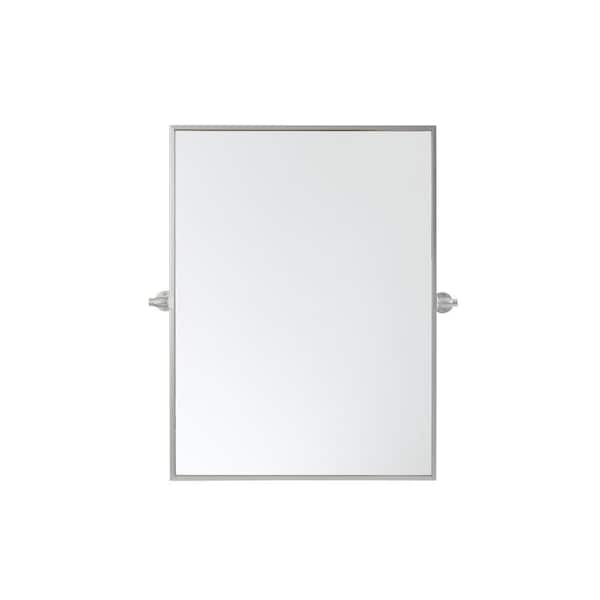 Unbranded Timeless Home 24 in. W x 32 in. H Aluminum Silver Pivot Mirror