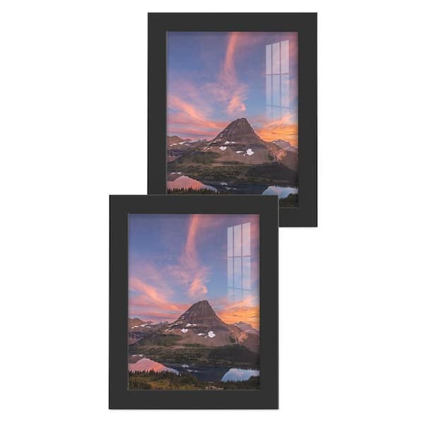 Wexford Home Modern 6 in. x 8 in. Black Picture Frame (Set of 2)