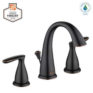 Meansville 8 in. Widespread 2-Handle High-Arc Bathroom Faucet in Bronze