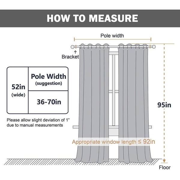 Pro Space Blackout Curtains Rod Pocket For Living Room Bedroom Window Ds 52 In W X 95 L 2 Panel Satfbcrp95p2 Pro Space Blackout Curtains Rod Pocket, Blackout Curtains Window Length