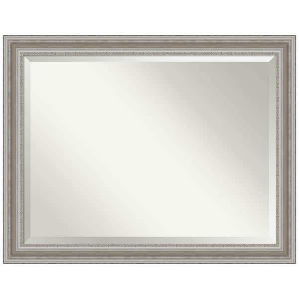 Amanti Art Parlor Silver 45.5 in. H x 35.5 in. W Framed Wall Mirror