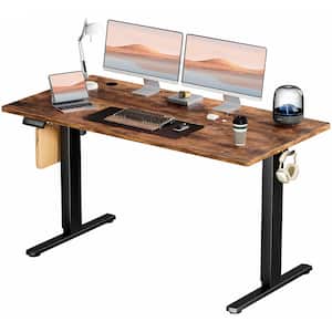 55 in. Rectangular Rust Electric Standing Computer Desk Height Adjustable Sit or Stand Up