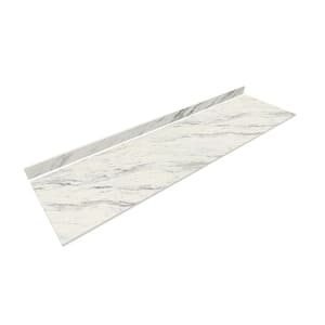 8 ft. L x 25 in. D Engineered Composite Countertop in Calcutta Blanc with Satin Finish