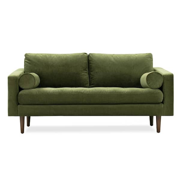 Napa 72 in. Apartment Sofa in Distressed Green Velvet